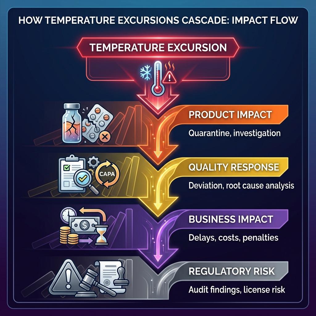 How Temperature Excursions Cascade